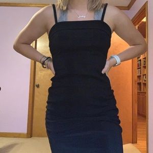 black dress with slit